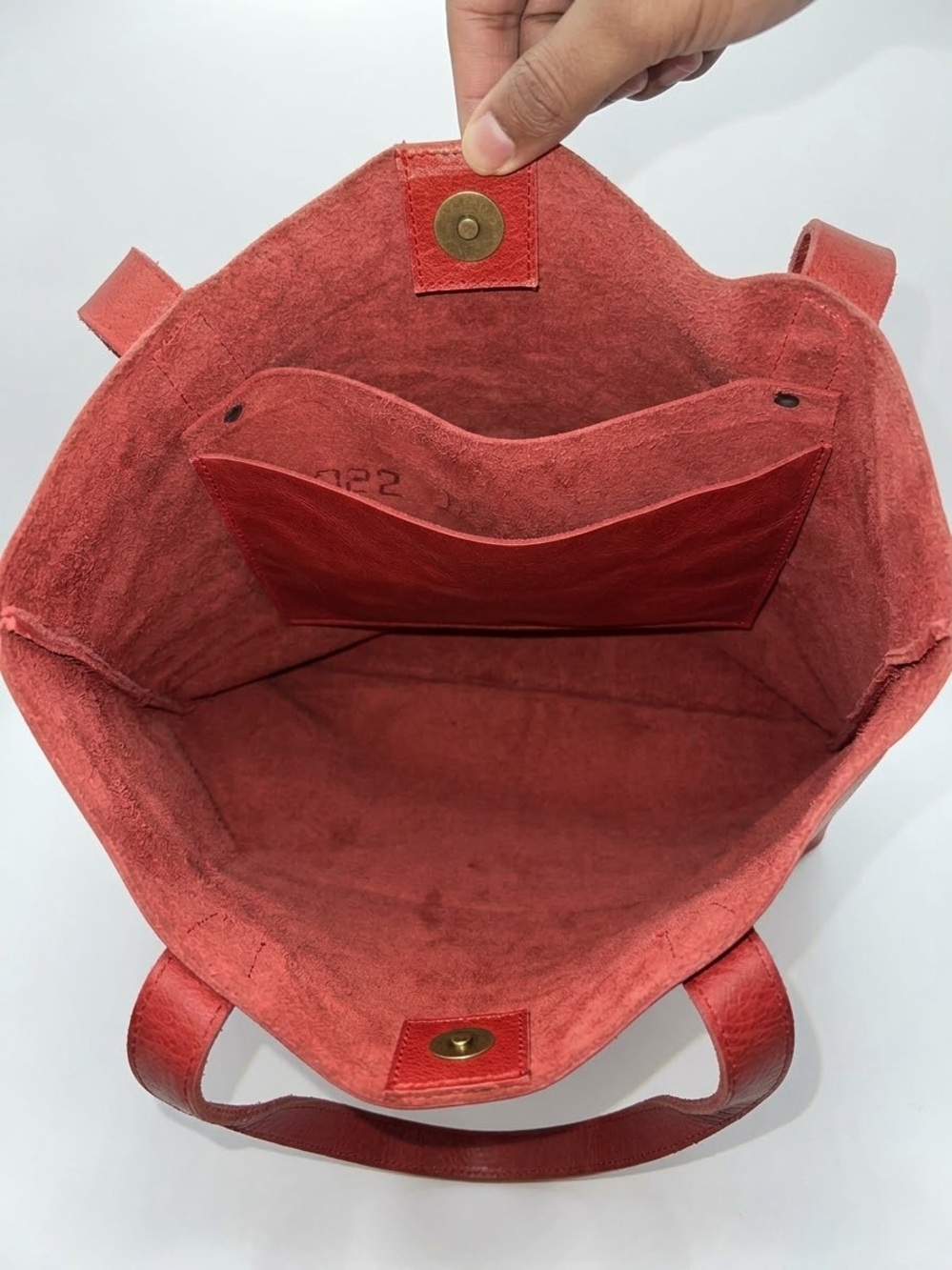 Chamrakaar Genuine Leather Tote – Deep Maroon/Crimson - Picture 2 of 3